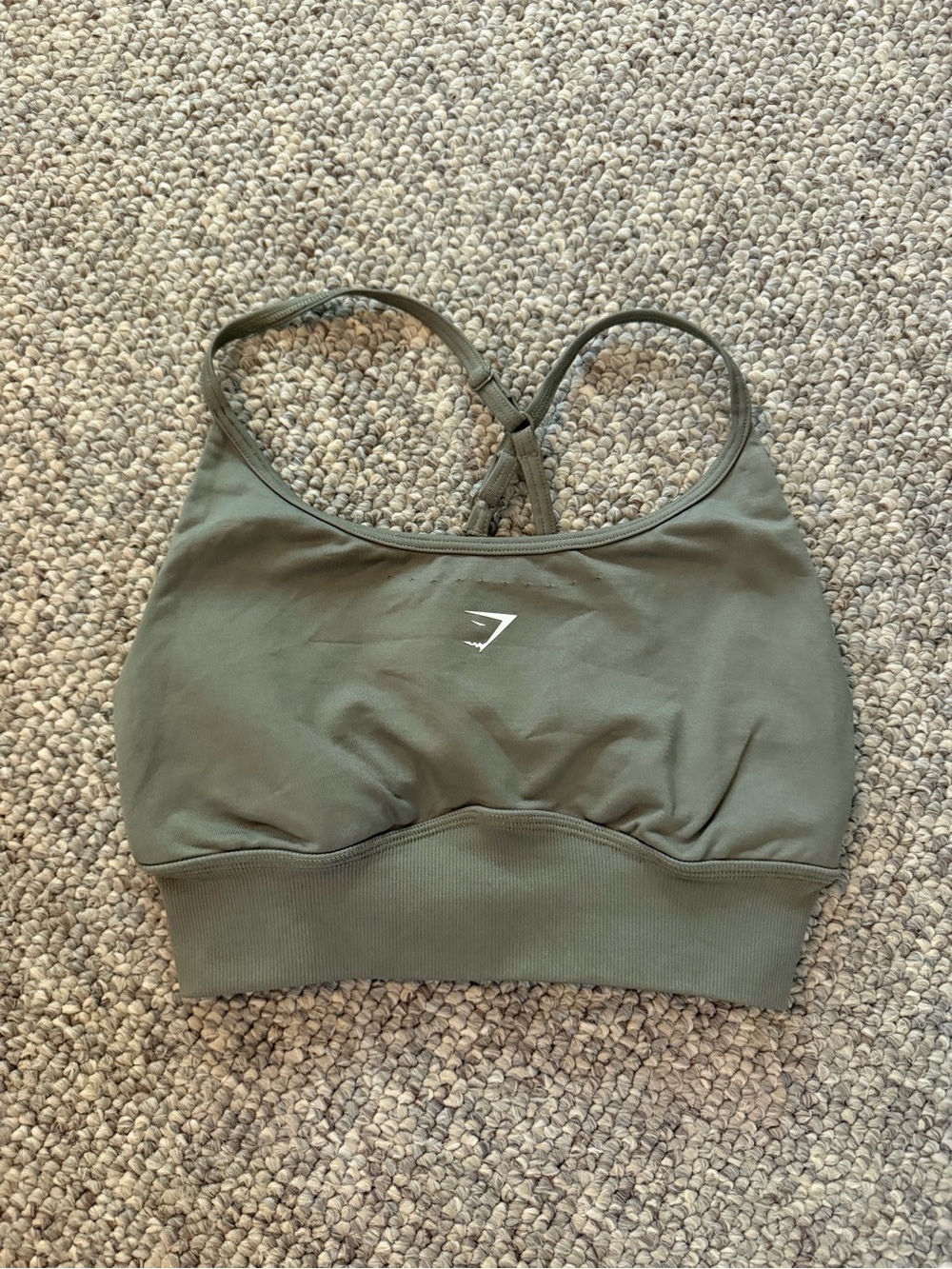 Gymshark Olive Seamless Cross-Back Sports Bra